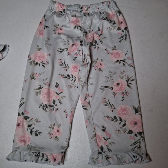 Laura Ashley Pajamas Set Youth Girls 2T 2 Piece Blue Pink Rose Ruffled Sleepwear - Picture 9 of 11